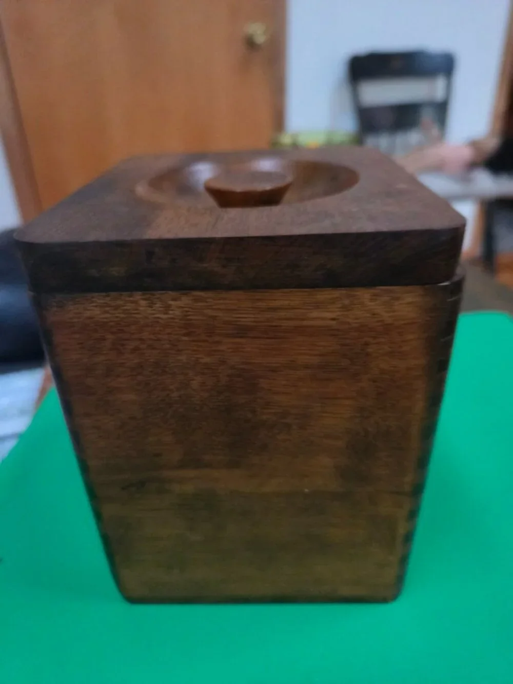 vintage wooden cannister small size